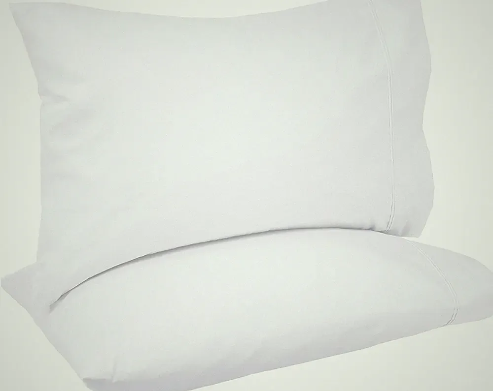 400 Thread Count Cotton Pillowcases, Standard, 30" L X 20" W, White - Set of 2