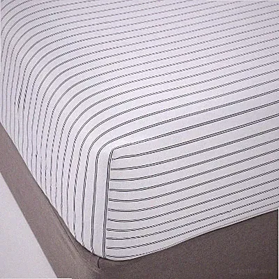 California King 400 Thread Count Performance Fitted Sheet Navy Stripe
