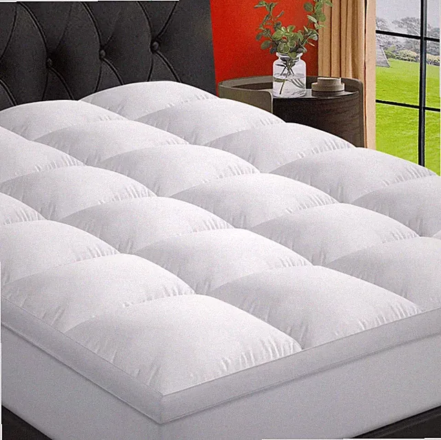 Full 400TC 900GSM Mattress Topper Quilted Soft Breathable Deep Pocket White