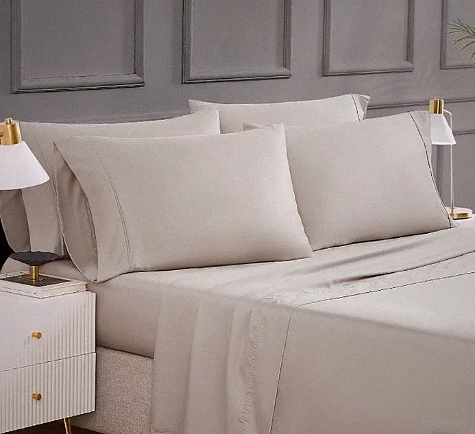 Hotel Signature 400 Thread Count Egyptian Cotton 6-pc Sheet Set New-Queen Beige