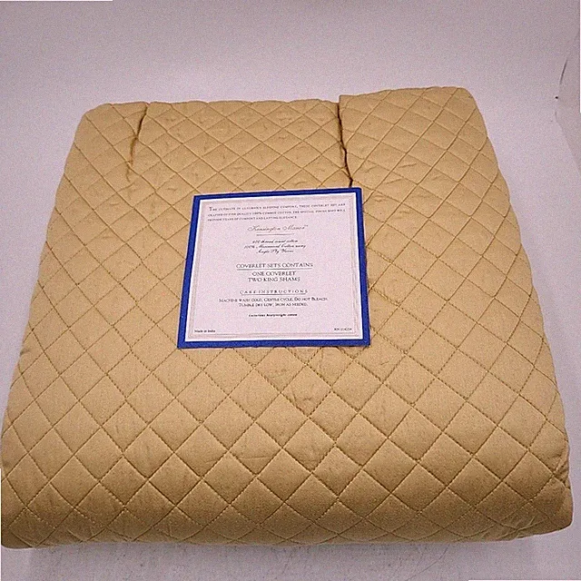 NEW Kensington Manor 400 Thread Count FULL/QUEEN Coverlet & 2 King Shams in Gold