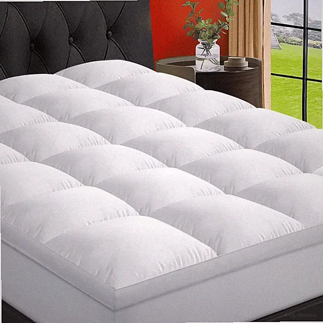 Queen 400TC 900GSM Mattress Topper Quilted Soft Breathable Deep Pocket White