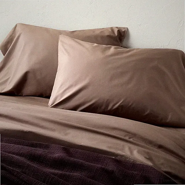 Standard 400 Thread Count Percale Pillowcases Fig Brown - Casaluna