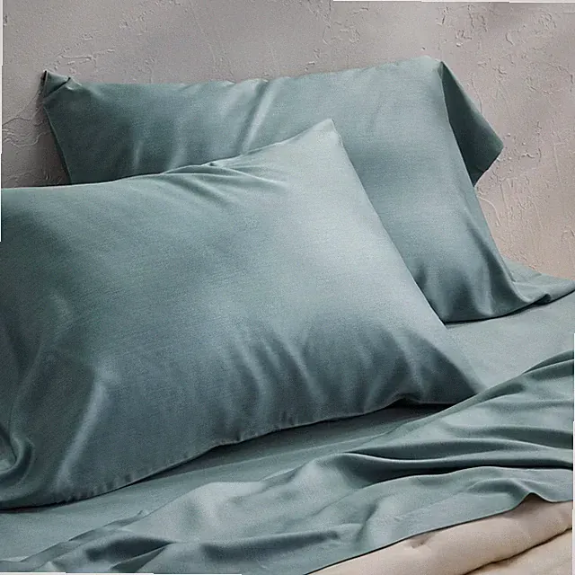 Standard 400 Thread Count Rayon from Bamboo Pillowcases Light Teal Blue