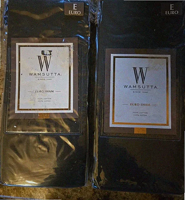 Two New Wamsutta 400 TC Euro Pillow Shams 100% Cotton Charcoal 26" x 26"